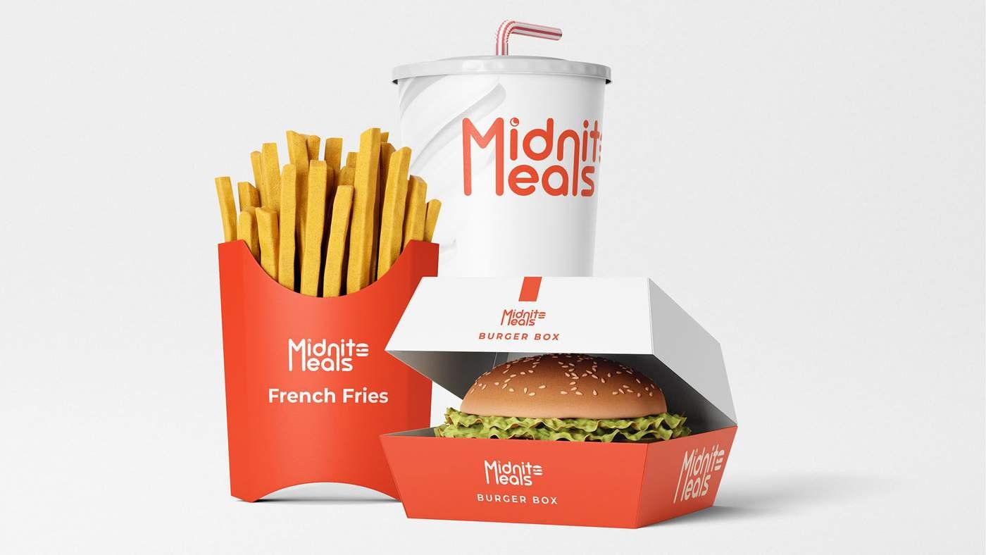 Midnite Meals brand identity design by Zero Agency