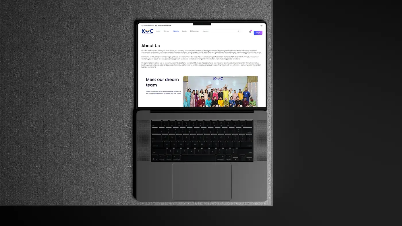 KVC Academy website design by Zero Agency